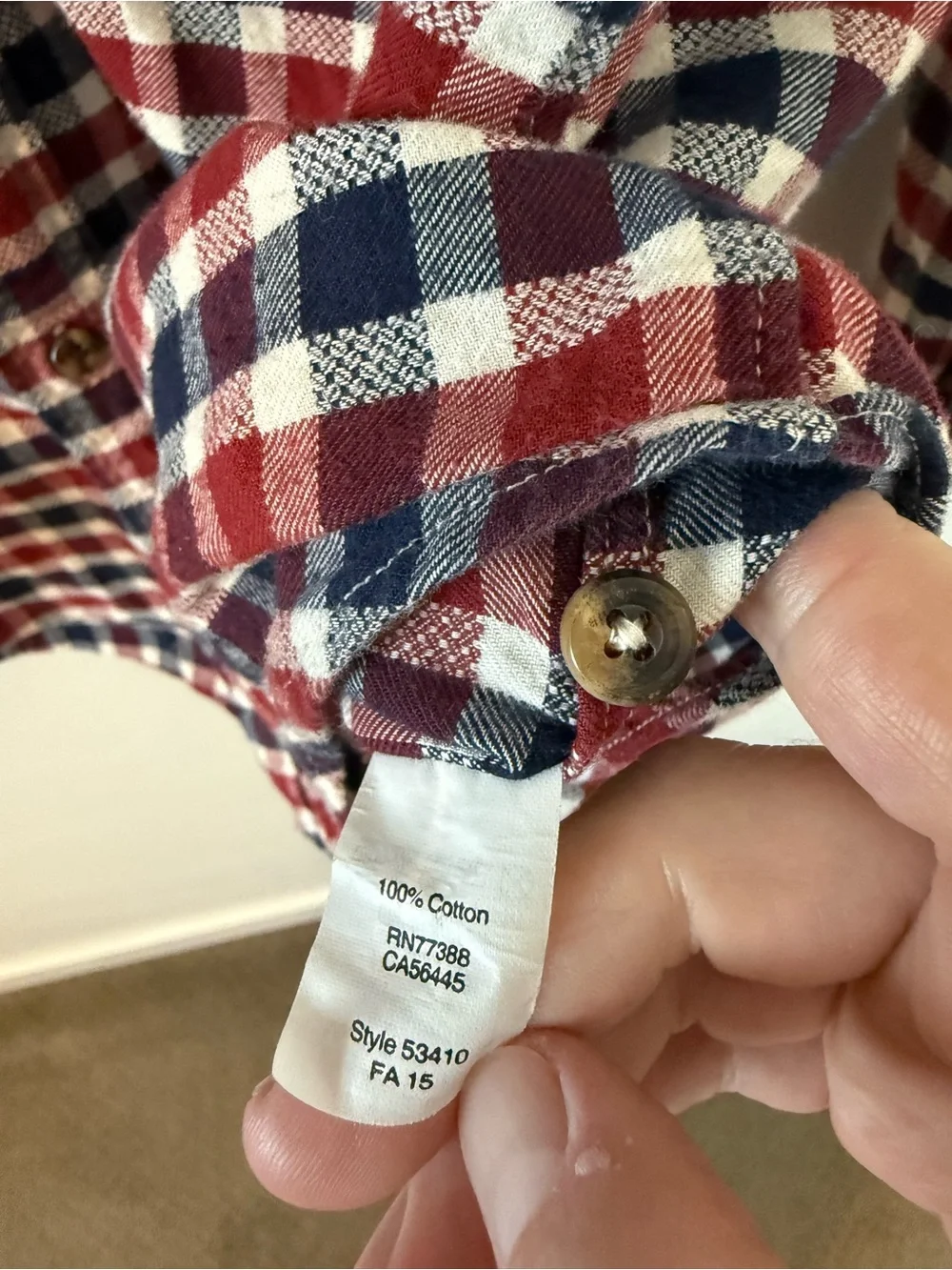 J. Crew - Men’s M - Slim - Red, Navy and White Plaid Brushed Twill Button-Down